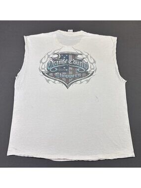 Vintage Y2K Orange County New York Choppers Bike Motorcycle Cross Flames USA 2XL
